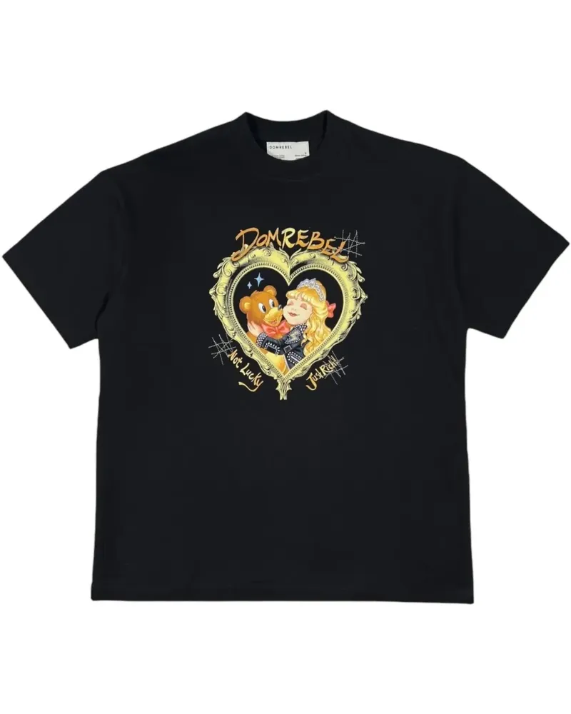 DOMREBEL Just Rich T-Shirt - Schwarz Schwarz