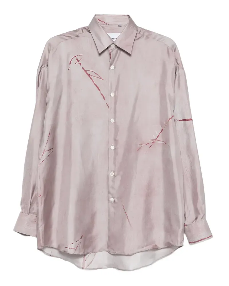 Costumein Seidenhemd mit Print - Violett Violett