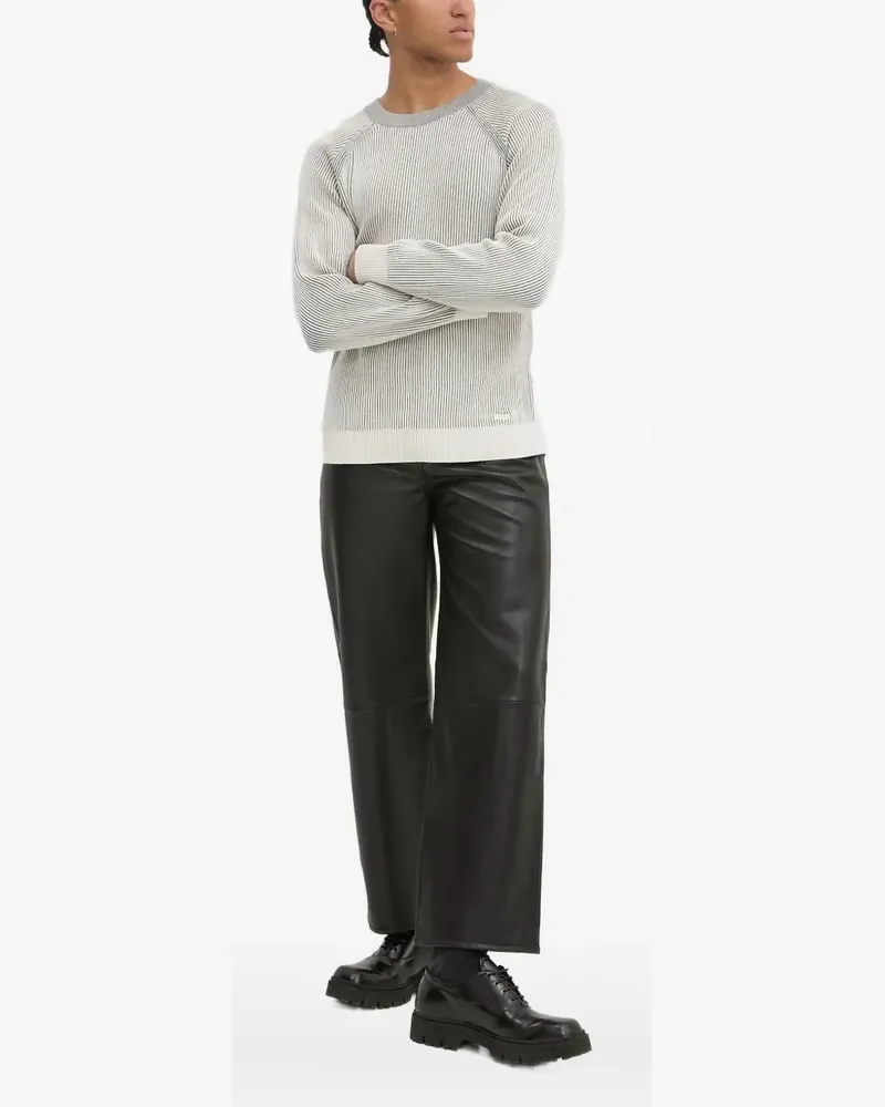 HUGO BOSS Gestreifter Pullover - Grau Grau