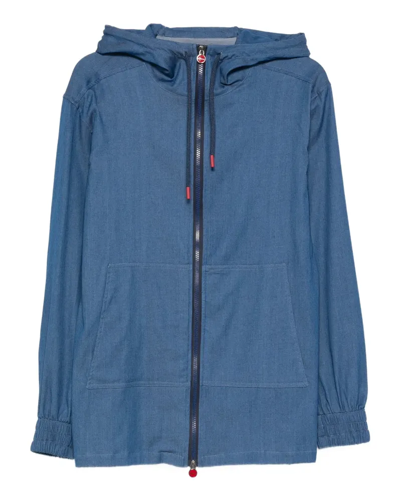 Kiton hooded zip shirt - Blau Blau