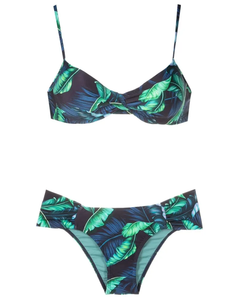 Lygia & Nanny Vitória Bikini mit Blatt-Print - Blau Blau