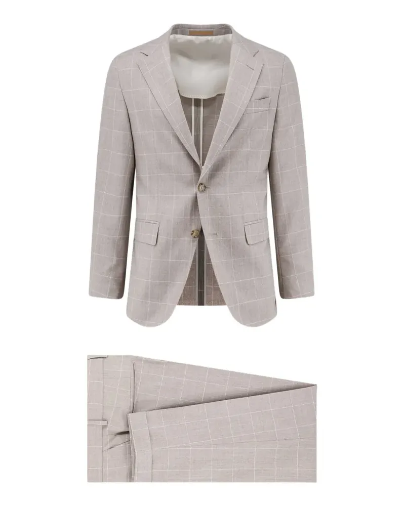 HUGO BOSS two-piece slim-fit suit in checked Italian wool - Nude Nude