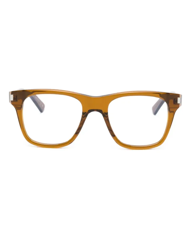 Saint Laurent Brille mit eckigem Gestell - Braun Braun