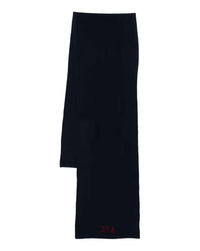 A.P.C. Jesse embroidered logo scarf - Blau Blau