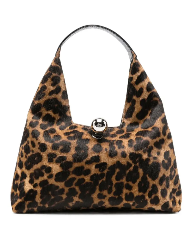 Marni leopard-print Trapeze tote bag - Braun Braun