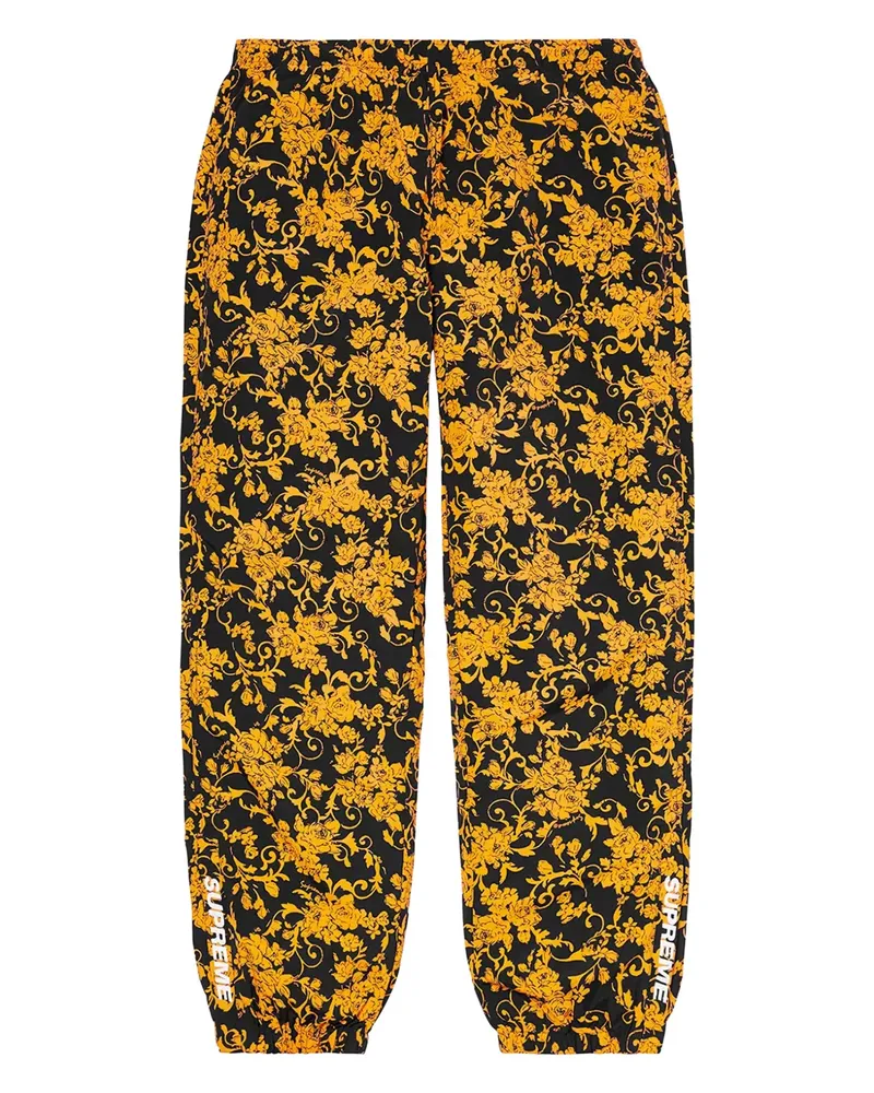 Supreme Being Jogginghose mit Blumenmuster - Schwarz Schwarz