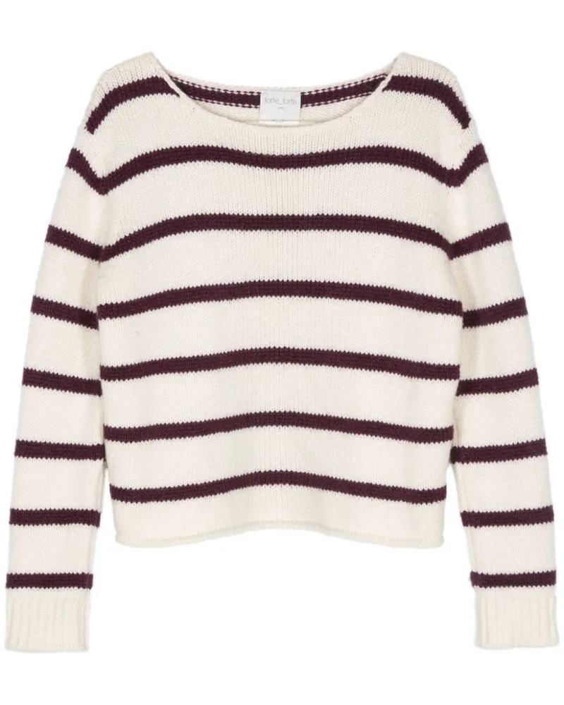 forte_forte Gestreifter Pullover - Nude Nude