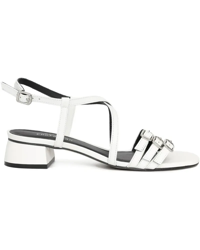 Sarah Chofakian Studio 178 Sandalen mit überkreuzten Riemen 25mm - Weiß Weiß