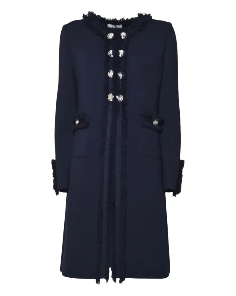 Charlott fringed buttoned coat - Blau Blau