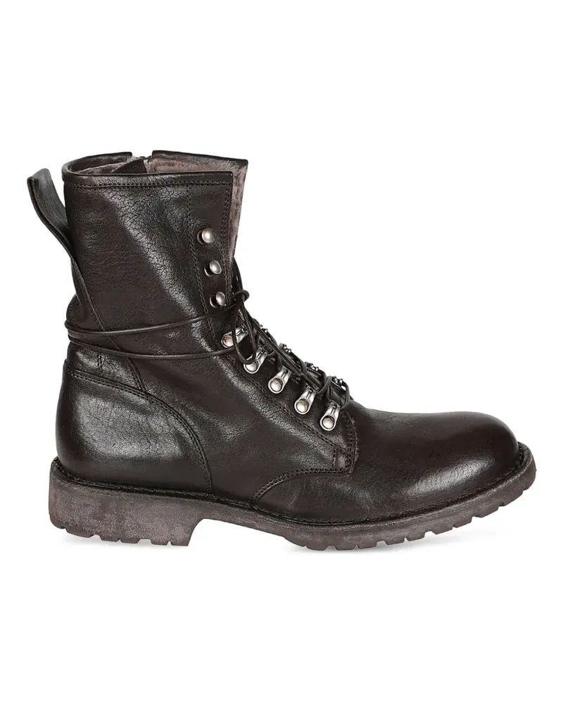 Moma Schnürstiefel aus Leder - Braun Braun