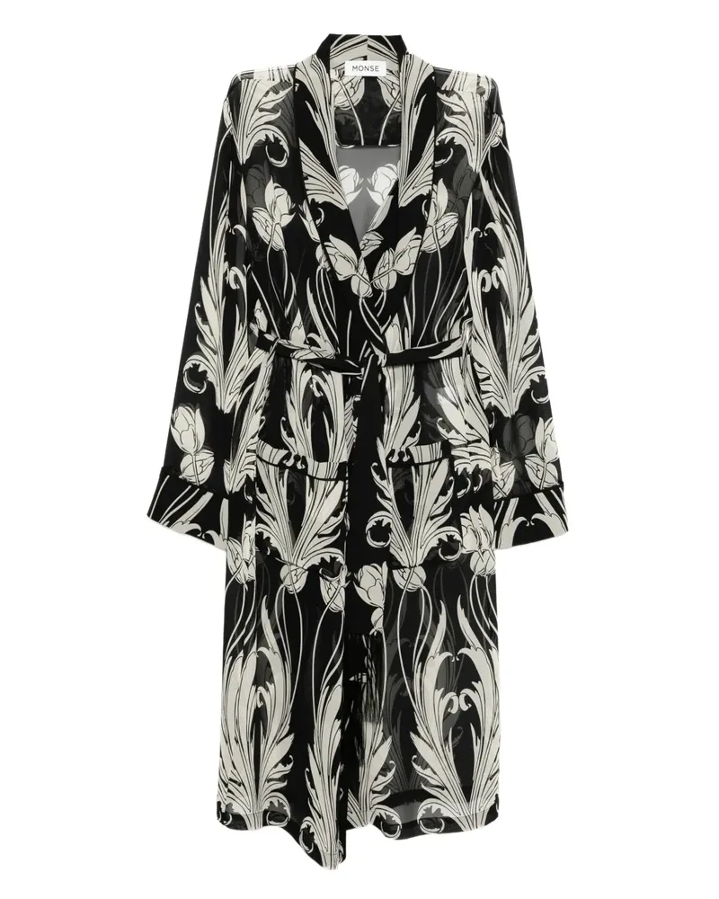 Monse Mantel mit Paspeln - Schwarz Schwarz