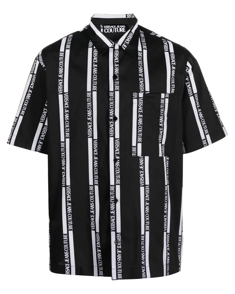 Versace Jeans Hemd mit Logo-Print - Schwarz Schwarz