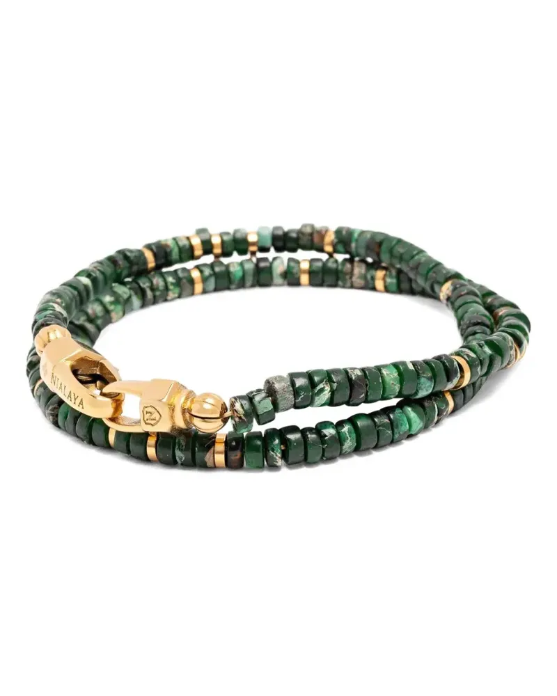 Nialaya Heishi Wrap Armband - Grün Grün