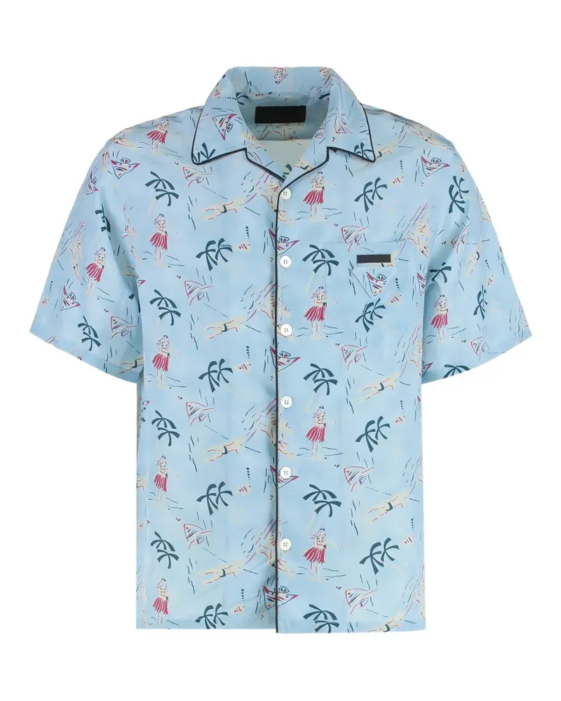 Prada printed short-sleeve shirt - Blau Blau