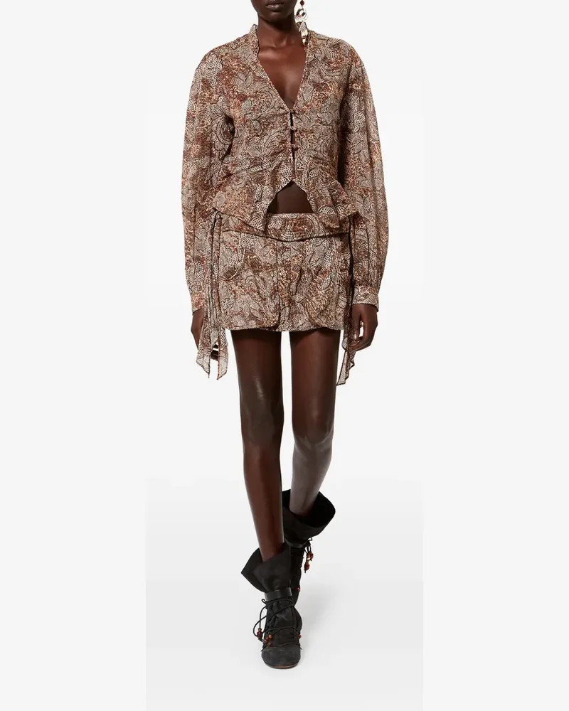 Isabel Marant Coralie Minirock mit Blumenmuster - Nude Nude