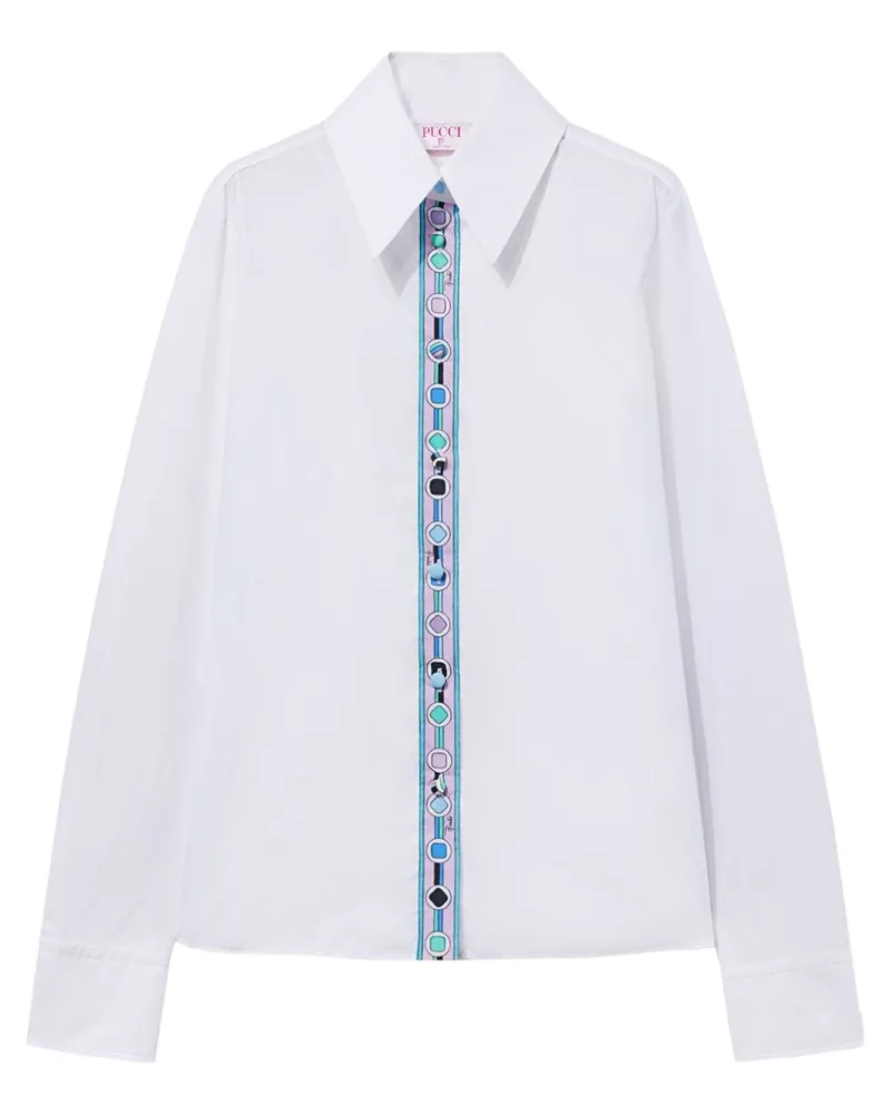 Emilio Pucci Bowlinghemd mit Vivara-Print - Weiß Weiß