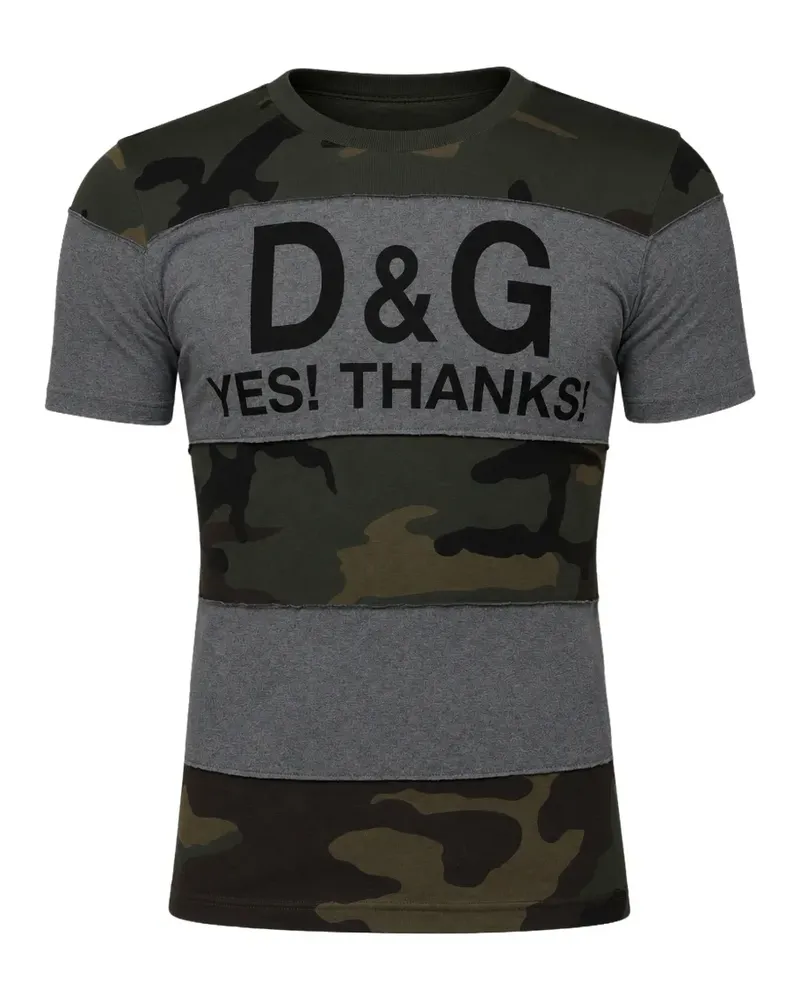 Dolce & Gabbana T-Shirt mit Camouflage-Print - Grün Grün