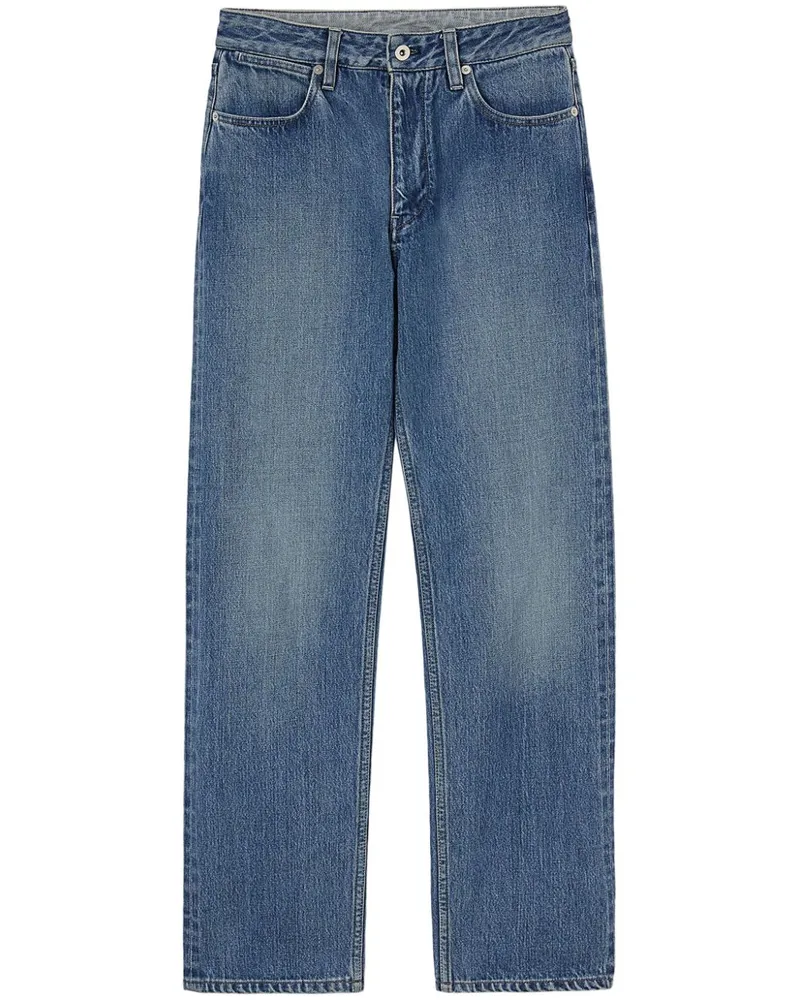 Jil Sander Straight-Leg-Jeans mit Logo-Applikation - Blau Blau