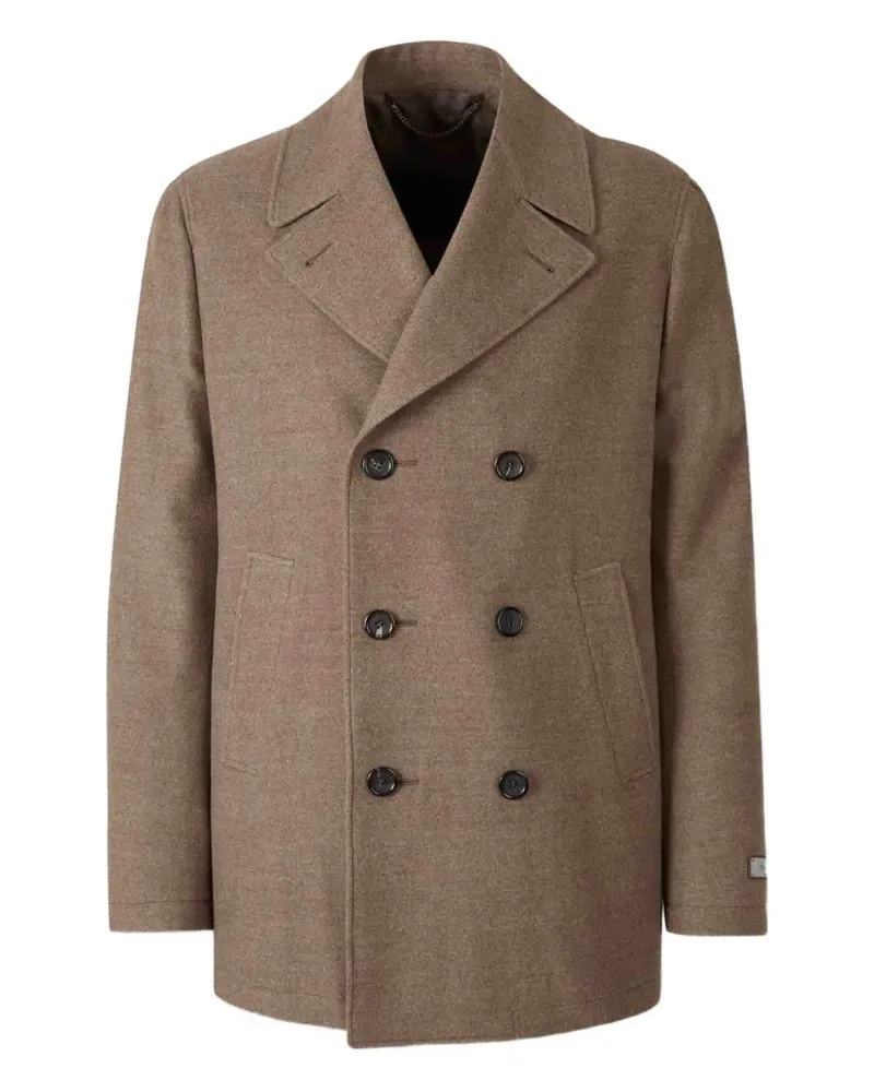 Canali Doppelreihiger Mantel - Braun Braun