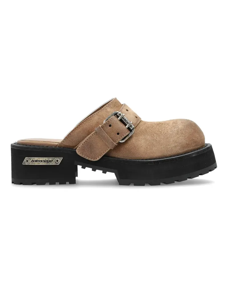 Balenciaga Mules mit Schnallen - Nude Nude