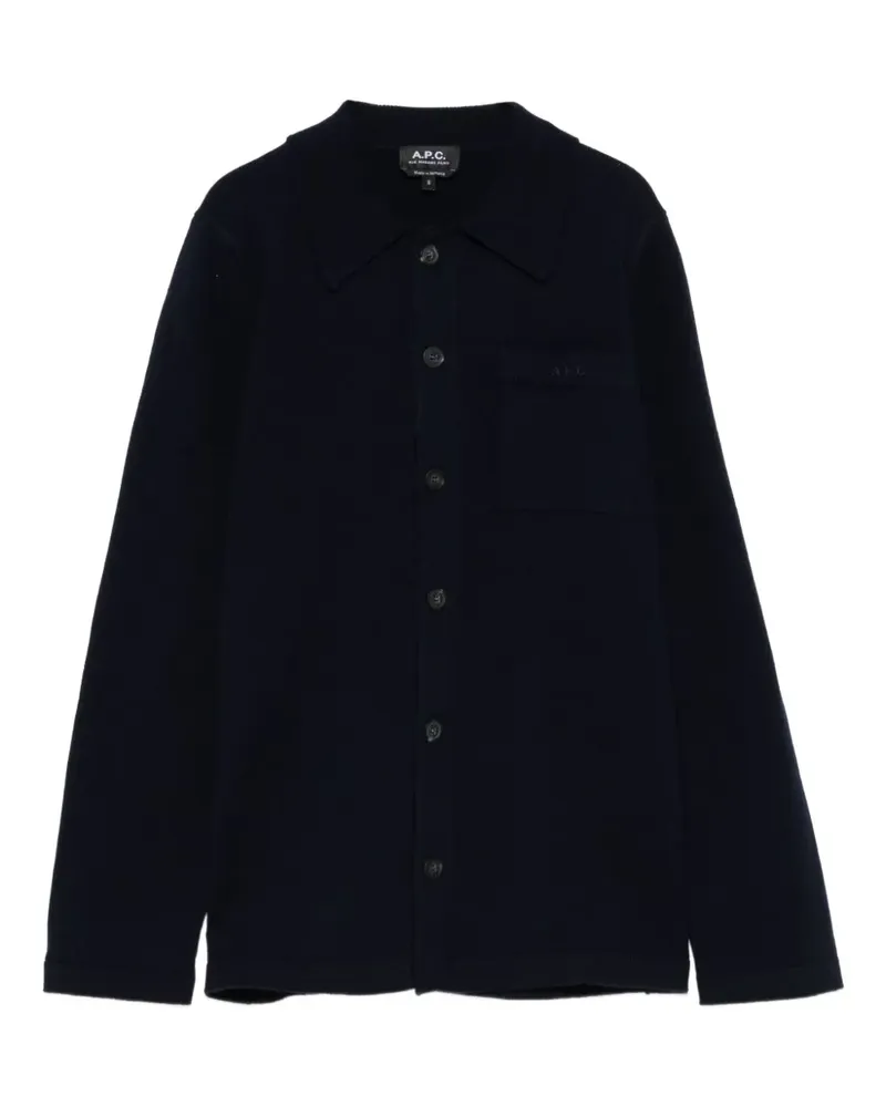 A.P.C. Geknöpfte Wolljacke - Blau Blau