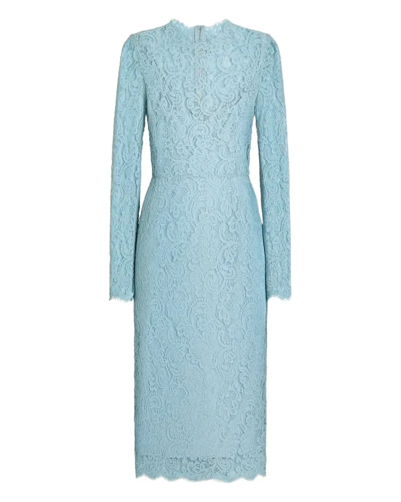Dolce & Gabbana Langärmliges Spitzenkleid - Blau Blau