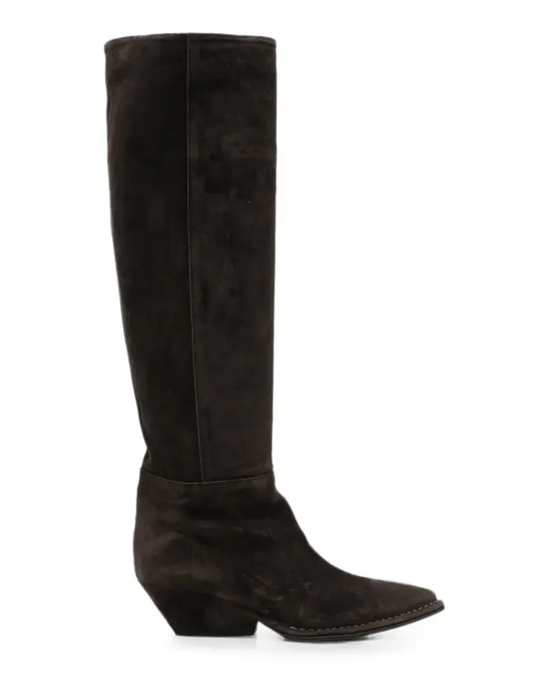 Roberto del Carlo Wildlederstiefel mit spitzer Kappe - Braun Braun