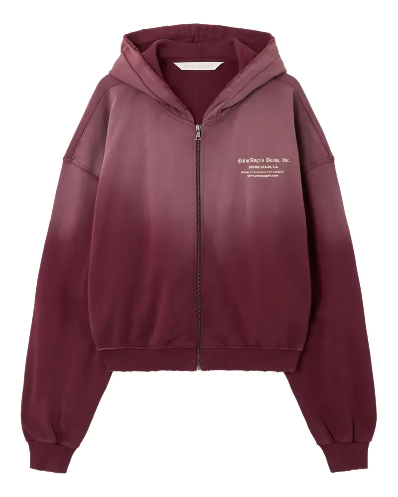 Palm Angels Book Club zip text-print hoodie - Rot Rot