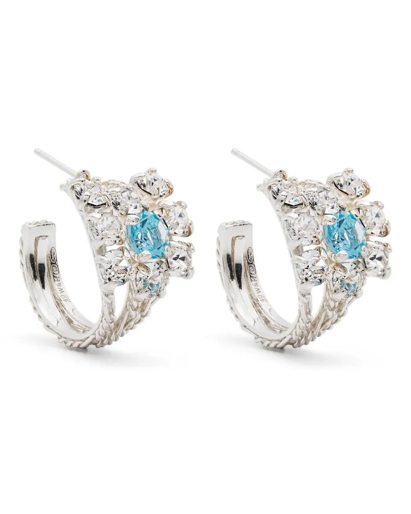 Wouters & Hendrix crystals hoop earrings - Silber Silber