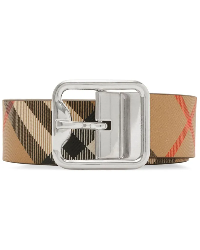 Burberry Wendbarer Gürtel B Buckle mit Check - Braun Braun