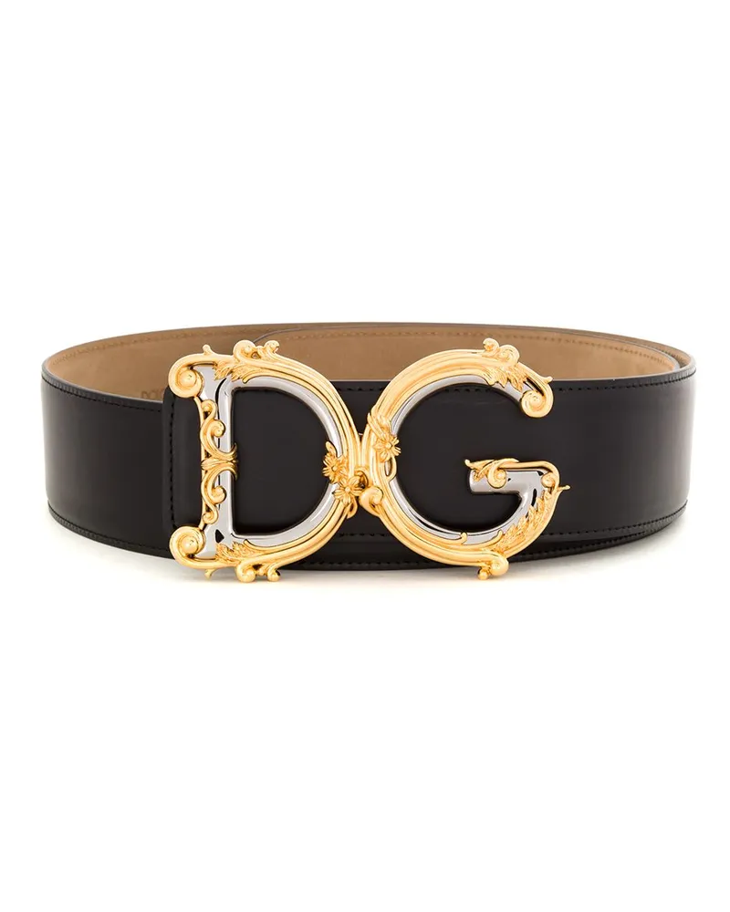 Dolce & Gabbana Gürtel mit verzierter Schnalle - Schwarz Schwarz