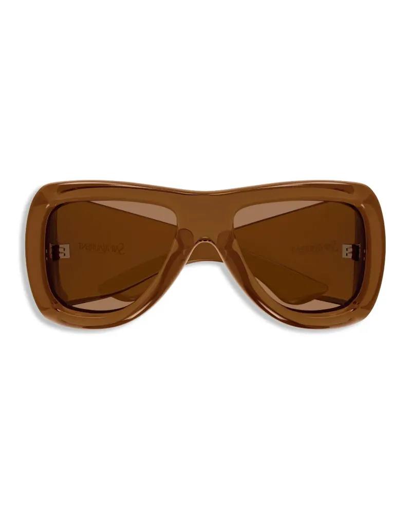 Saint Laurent Gewickelte Oversized-Sonnenbrille - Braun Braun
