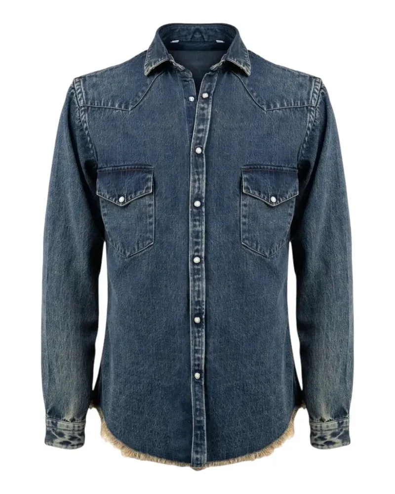 Costumein Mark frayed-hem denim shirt - Blau Blau