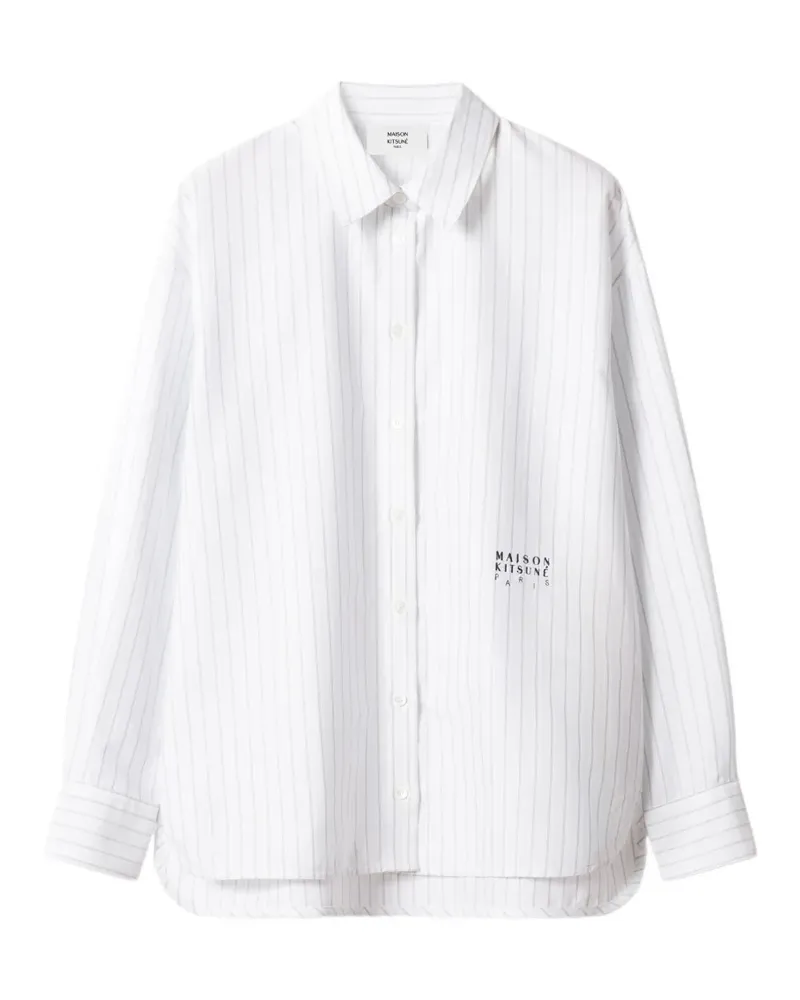 Kitsuné T-Shirt mit Längsstreifen - Weiß Weiß