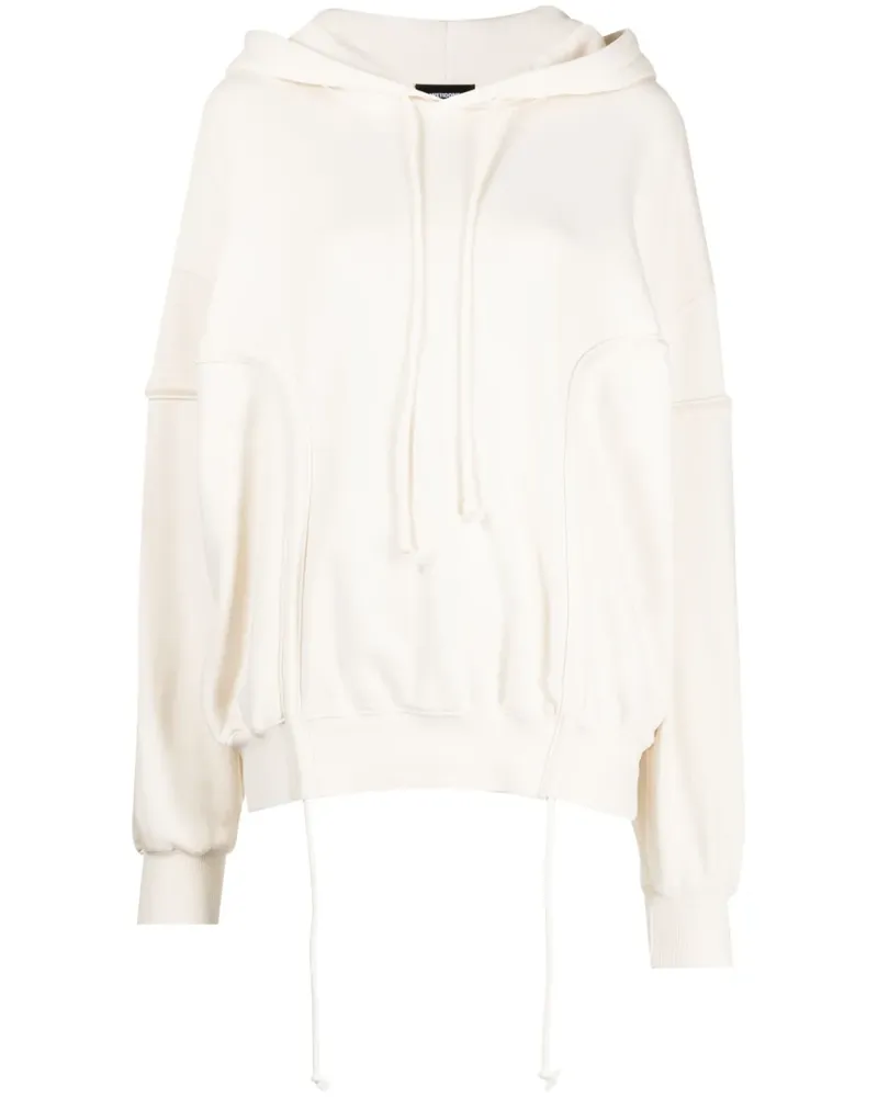 WE 11 DONE Hoodie mit tiefen Schultern - Weiß Weiß