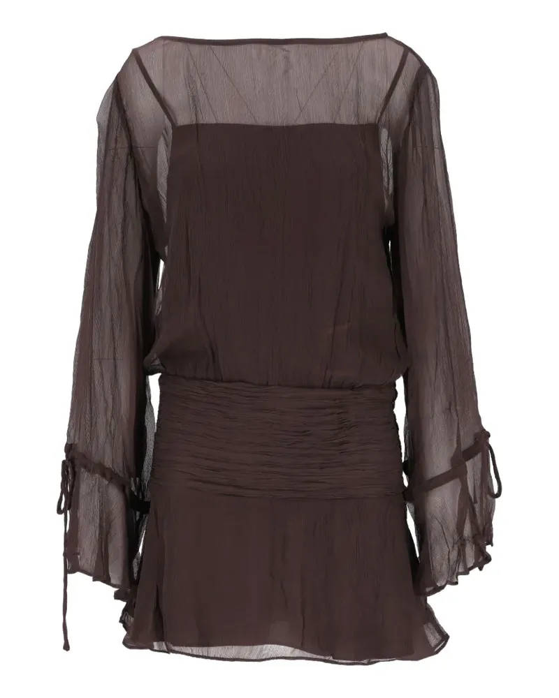 STAUD Beatrix Kleid mit gerafftem Bund - Braun Braun