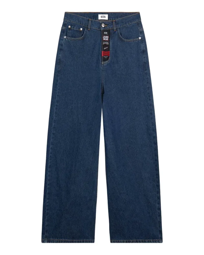 GCDS Weite Jeans mit Logo-Patch - Blau Blau