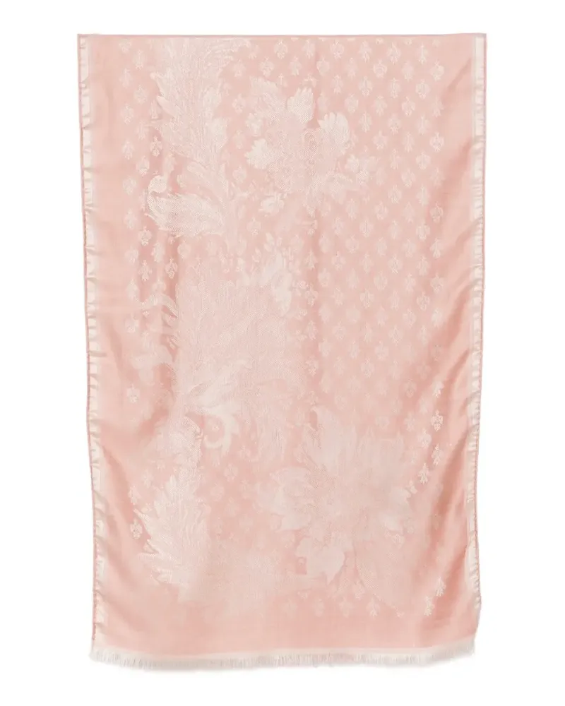 Etro Ausgefranster Schal mit Jacquardmuster - Rosa Rosa