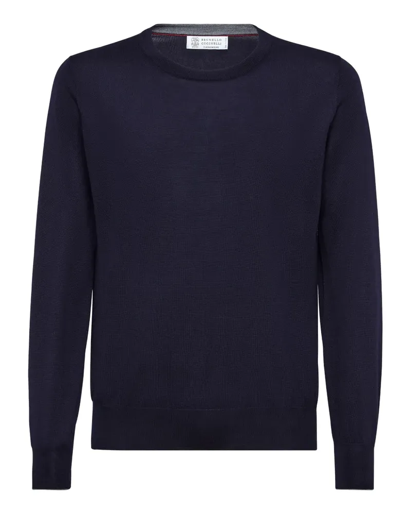 Brunello Cucinelli Klassischer Strickpullover - Blau Blau