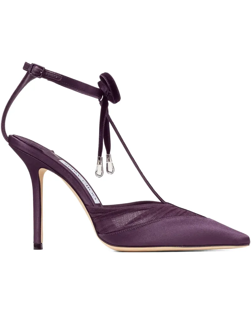 Jimmy Choo Afia Pumps mit Schleife 100mm - Violett Violett