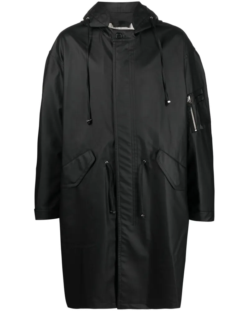 Helmut Lang Parka mit Kordelzug - Schwarz Schwarz