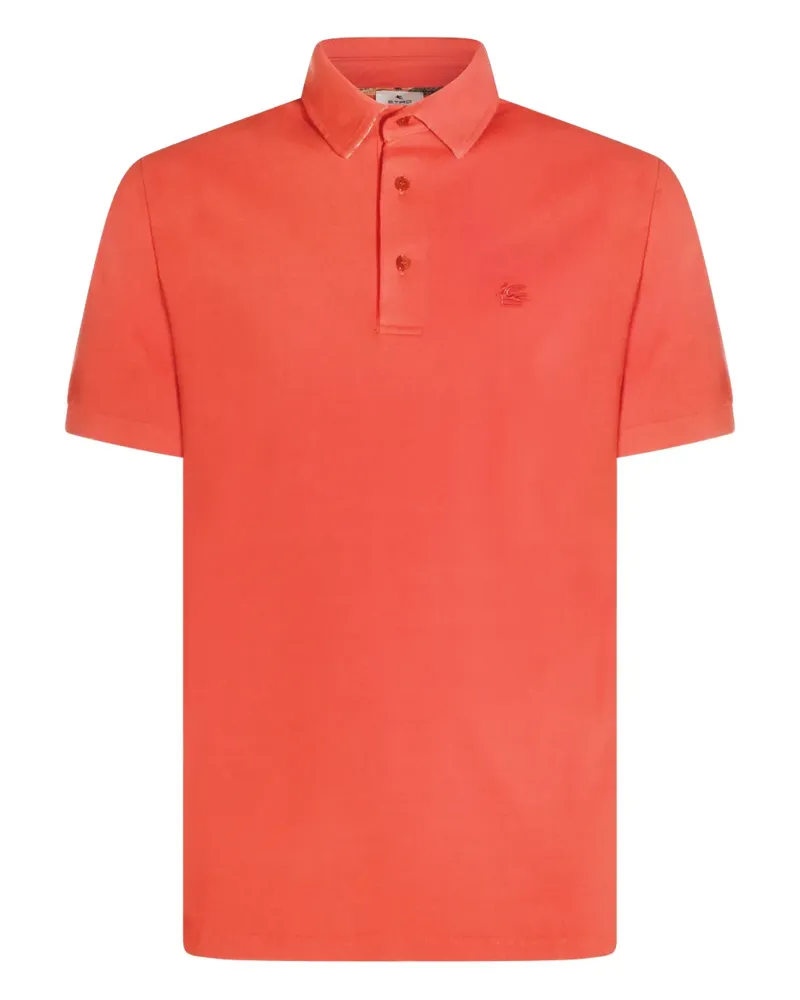 Etro logo-embroidered polo shirt - Orange Orange
