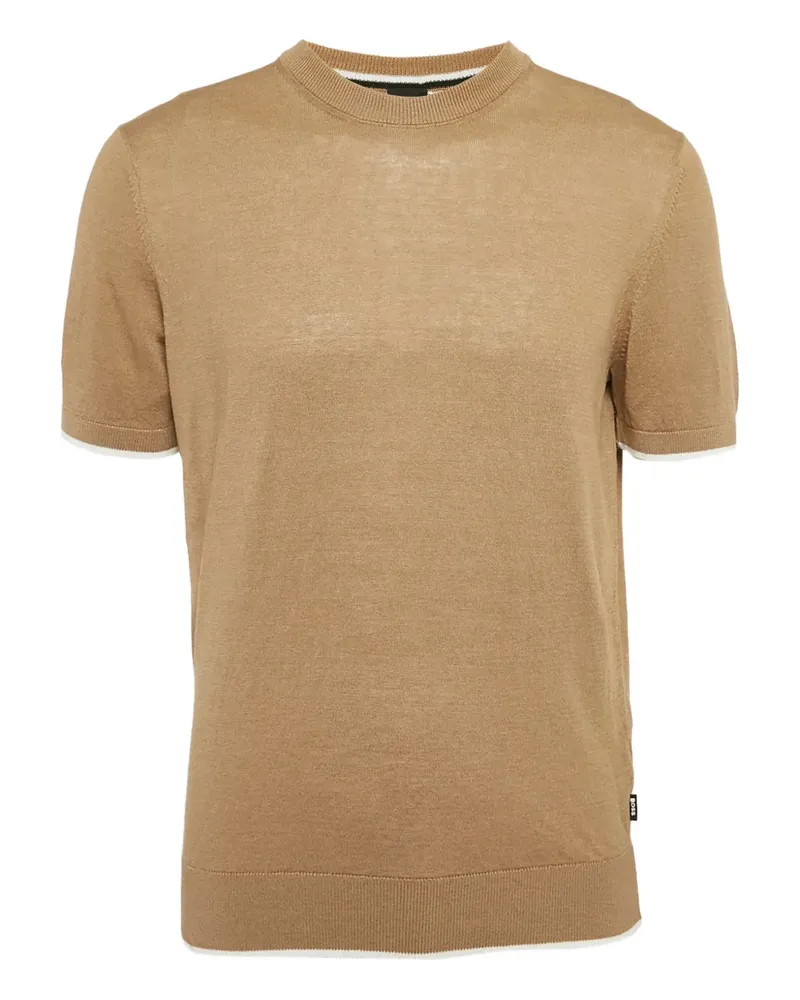 HUGO BOSS T-Shirt aus Leinen - Nude Nude