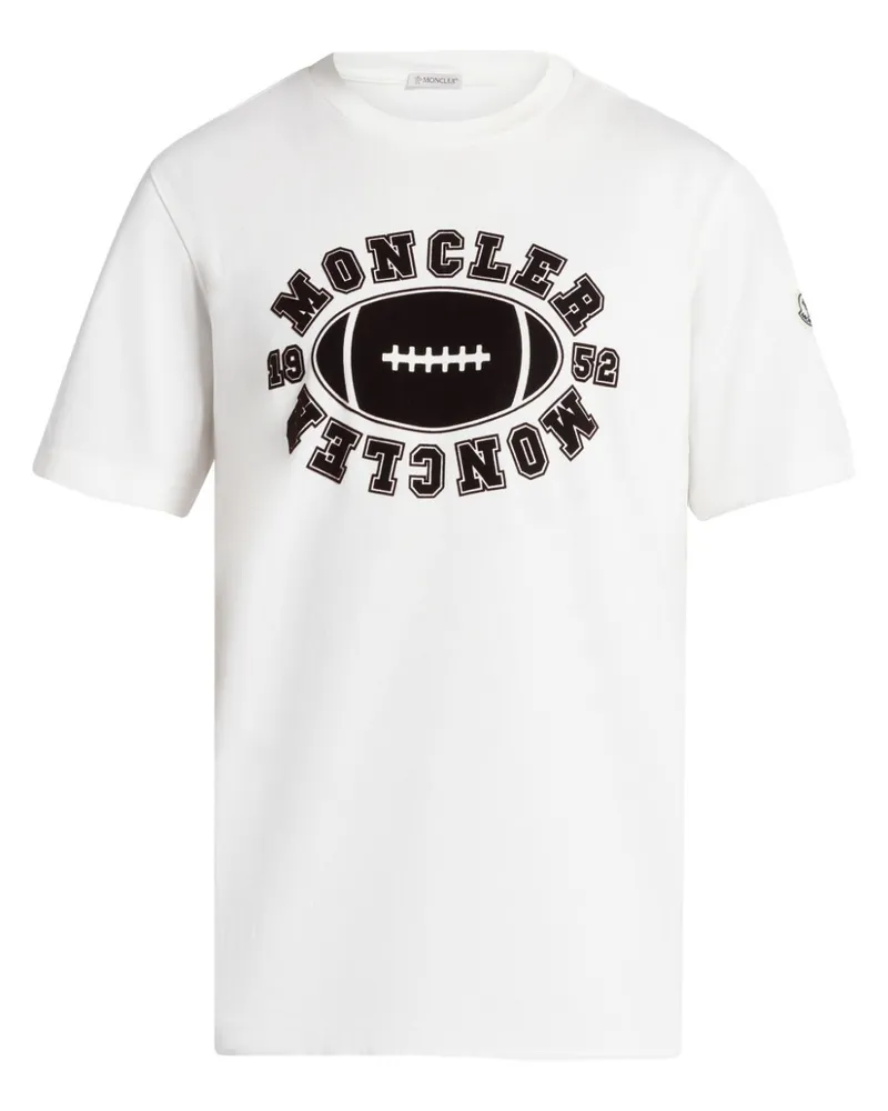 Moncler T-Shirt mit American-Football-Motiv - Weiß Weiß