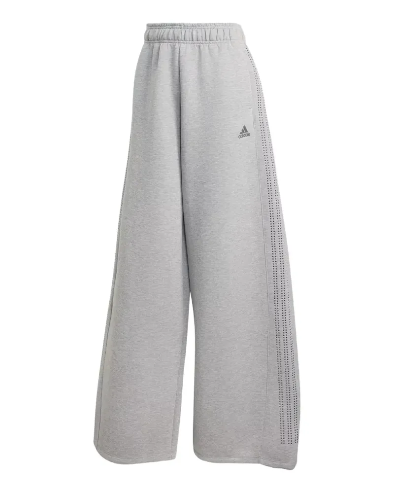 adidas rhinestone-embellished wide-leg track pants - Grau Grau