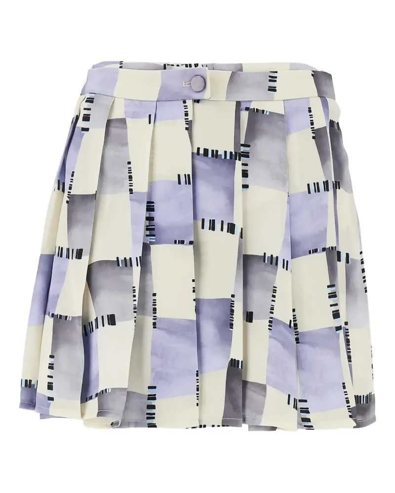 Emporio Armani abstract-print pleated shorts - Nude Nude