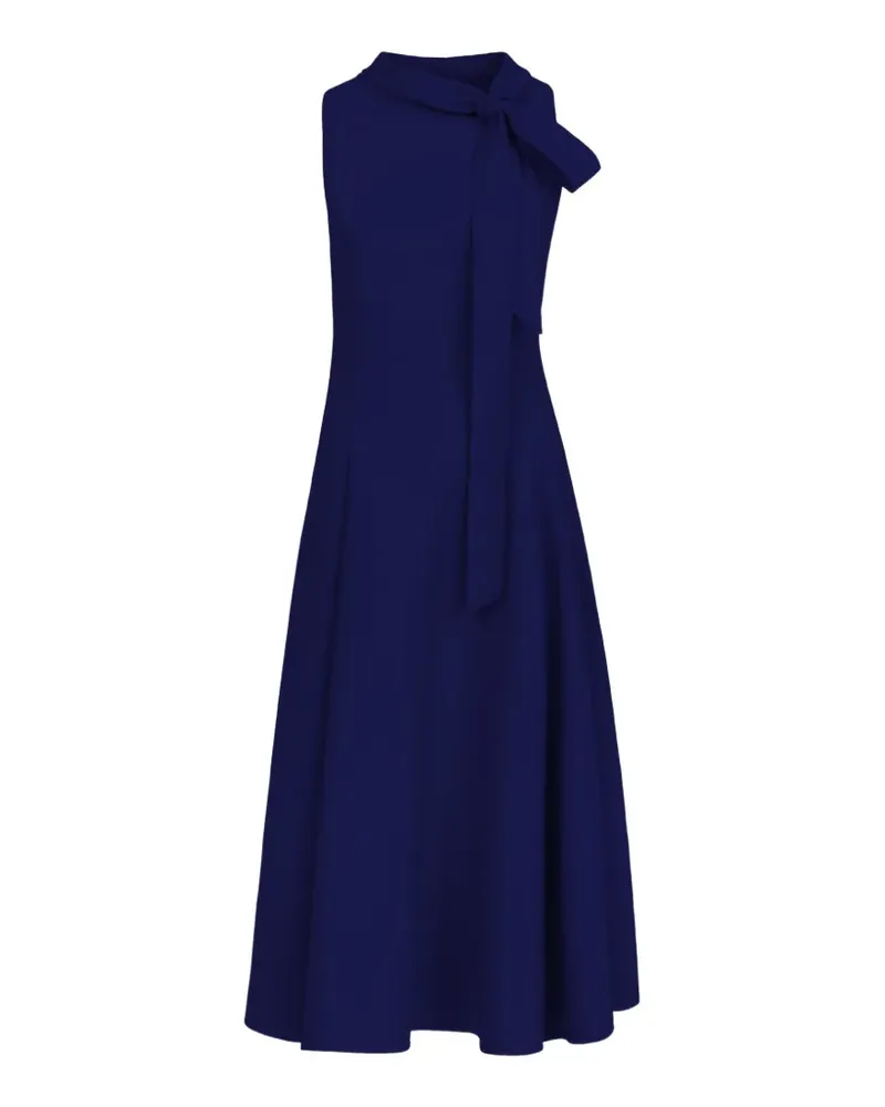 Oscar de la Renta bow-detailed sleeveless flared midi dress - Blau Blau