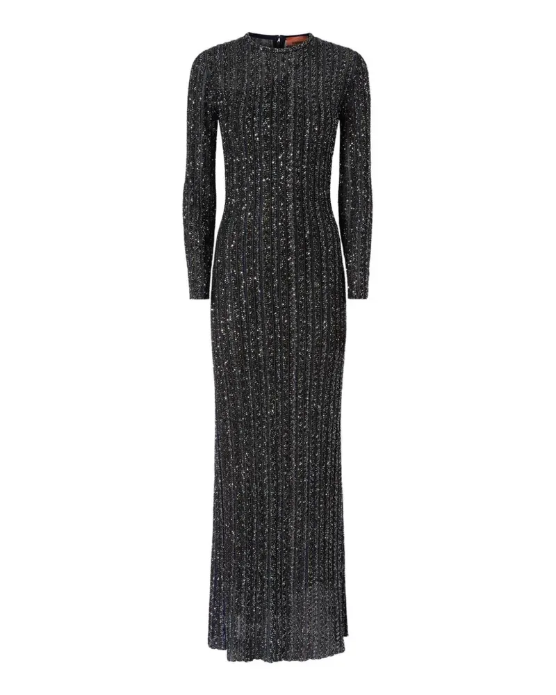 Missoni Gestreiftes Maxikleid mit Pailletten - Schwarz Schwarz