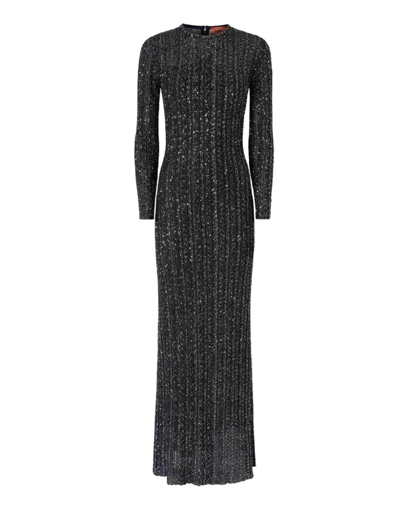 Missoni Gestreiftes Maxikleid mit Pailletten - Schwarz Schwarz