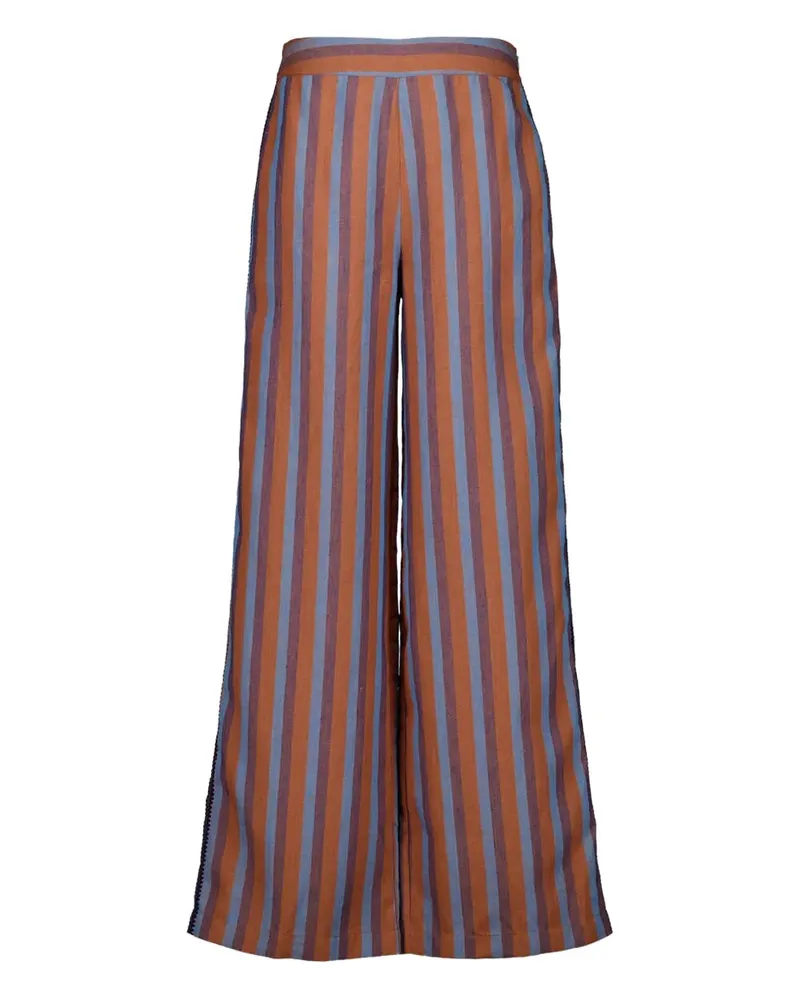 PAULA Gestreifte Wide-Leg-Hose - Blau Blau